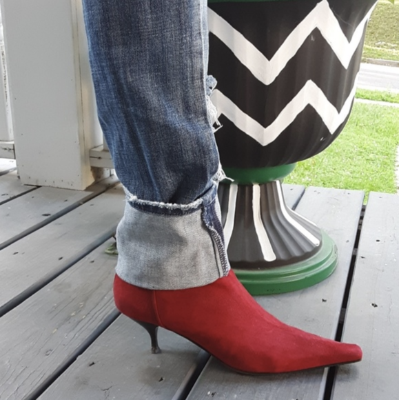 Suede Kitten Heel Booties